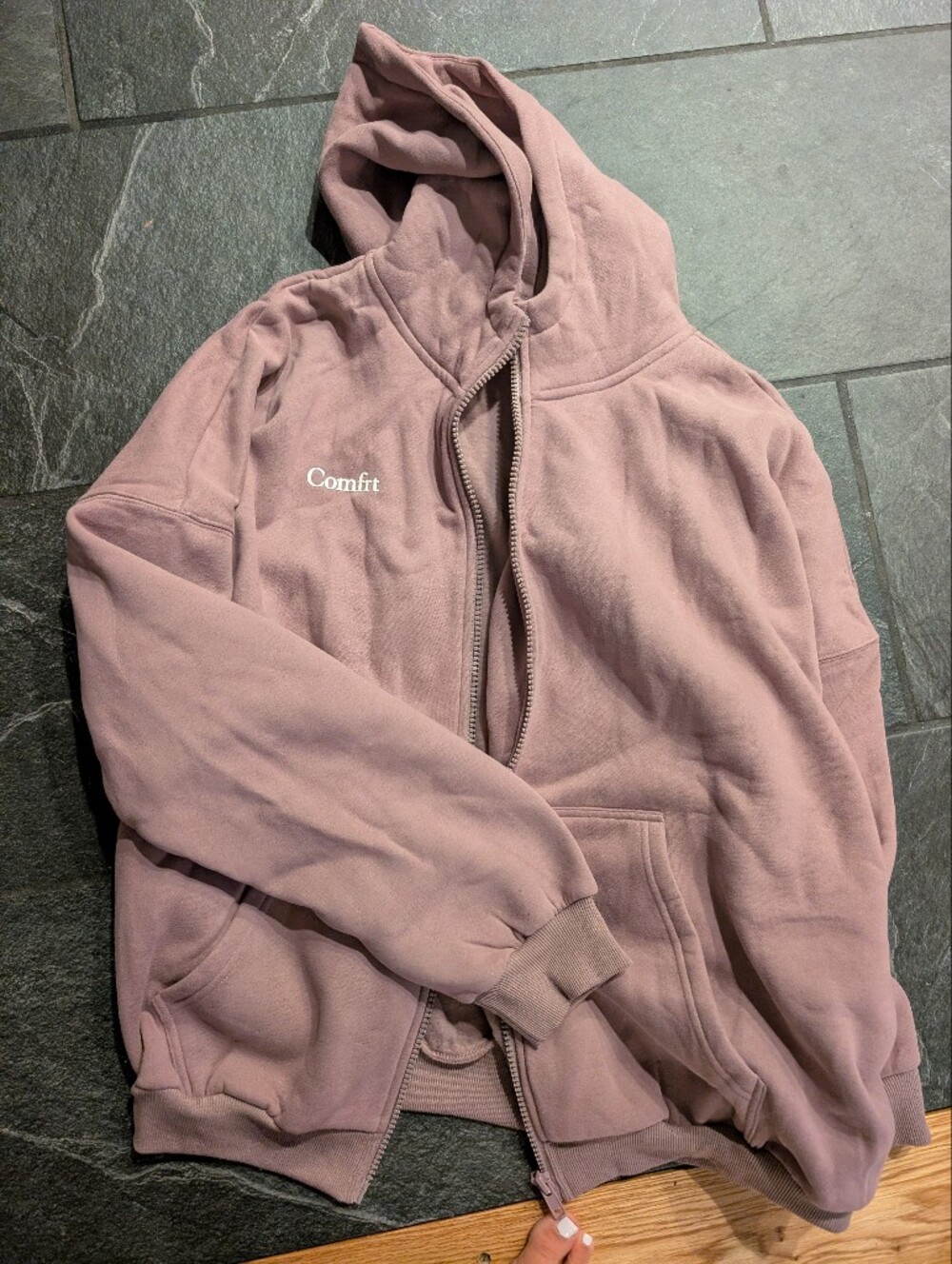 Comfrt Mauve Zip-Up Hoodie Jacket - Women